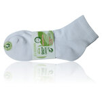 GOTS Bio Sport-Kurzsocken -save the world- weiß - 3
