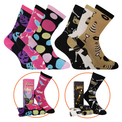 Cocktail-Champagner-Freundin Damensocken in Geschenkbox Apollo