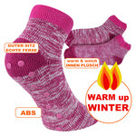 Kinder Kurz-Kuschelsocken ABS Antirutschnoppen camano berry-pink - 2