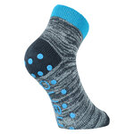 Kinder Kurz-Kuschelsocken ABS Antirutschnoppen camano anthrazit-türkis - 1