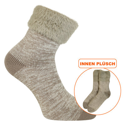 Dicke mollig warme Damen Kuschel-Socken camano