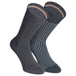 Herrensocken gestreift ohne Gummidruck Camano shadow stripes antrazit melange - 1