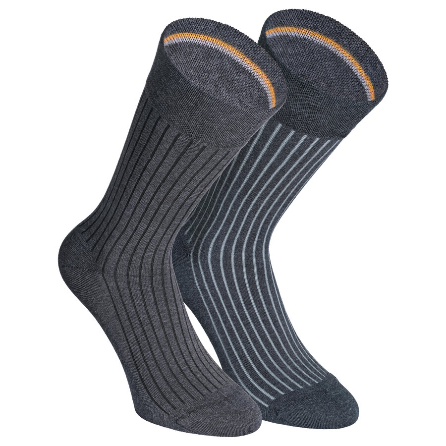 Herrensocken gestreift ohne Gummidruck Camano shadow stripes antrazit melange