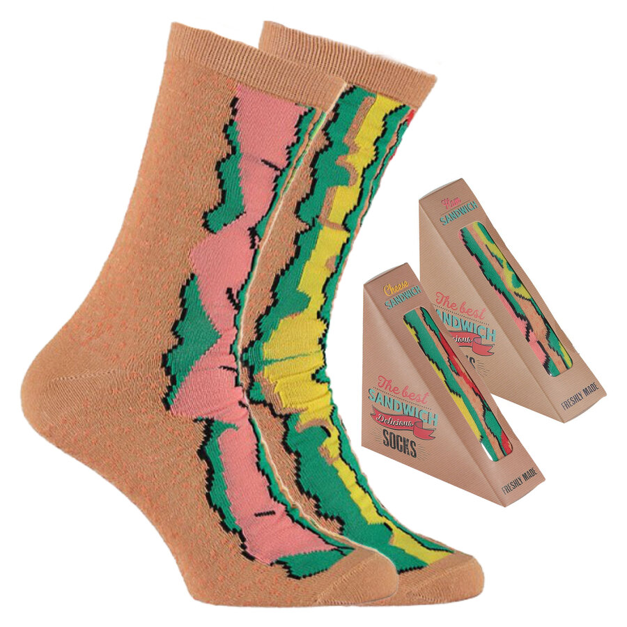 Sandwich Motiv Socken in Sandwich-Karton Apollo
