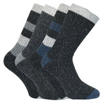 Herren-Wollsocken grobgestrickt Apollo grau-mix - 1
