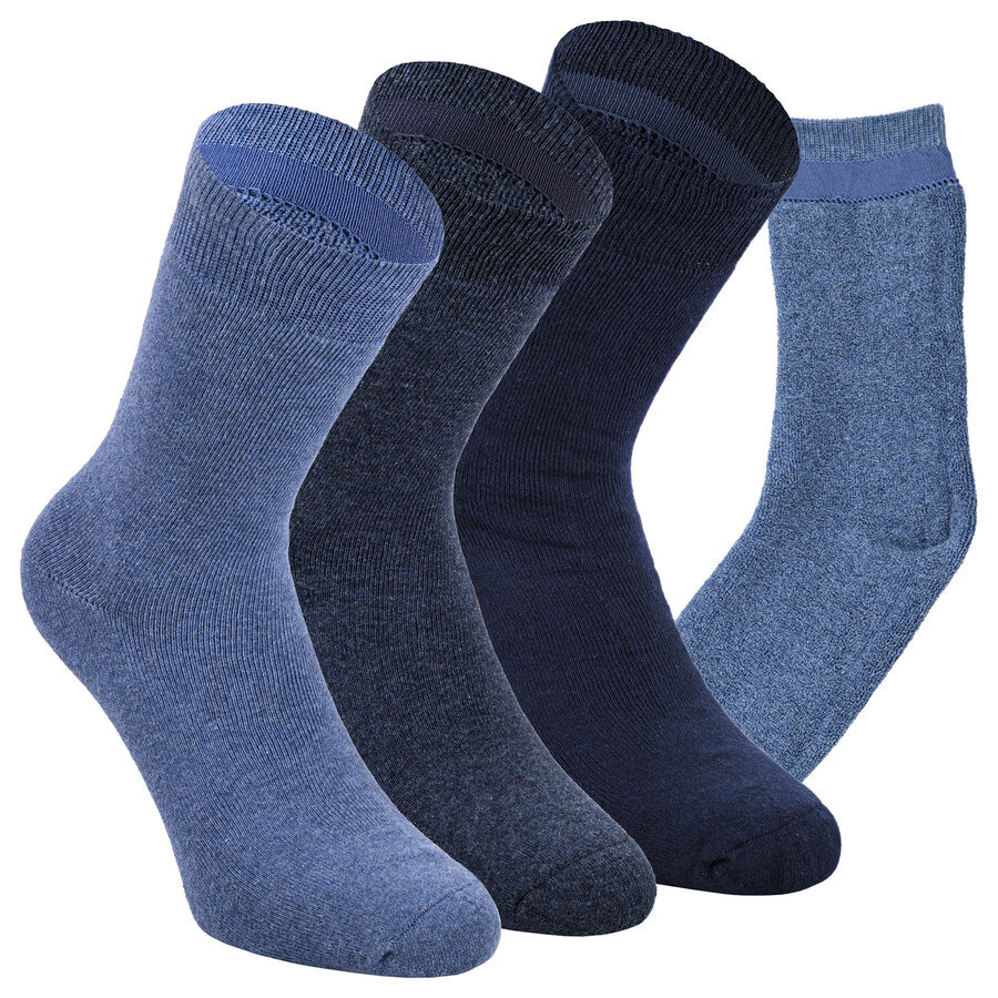 Dicke Stiefelsocken Baumwolle Apollo blau-mix