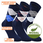 Modal-Holzsocken Apollo navy-mix kariert - 2