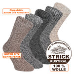 100% Wollsocken mit Alpaka natur-melange-mix - 16