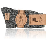 100% Wollsocken mit Alpaka natur-melange-mix - 13