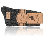 100% Wollsocken mit Alpaka natur-melange-mix - 7