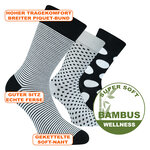 Damen Bambussocken gemustert schwarz-weiß - 21