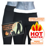 Damen Thermo Leggings dick gefüttert schwarz - 10