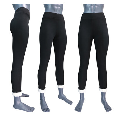 Damen Thermo Leggings dick gefüttert schwarz