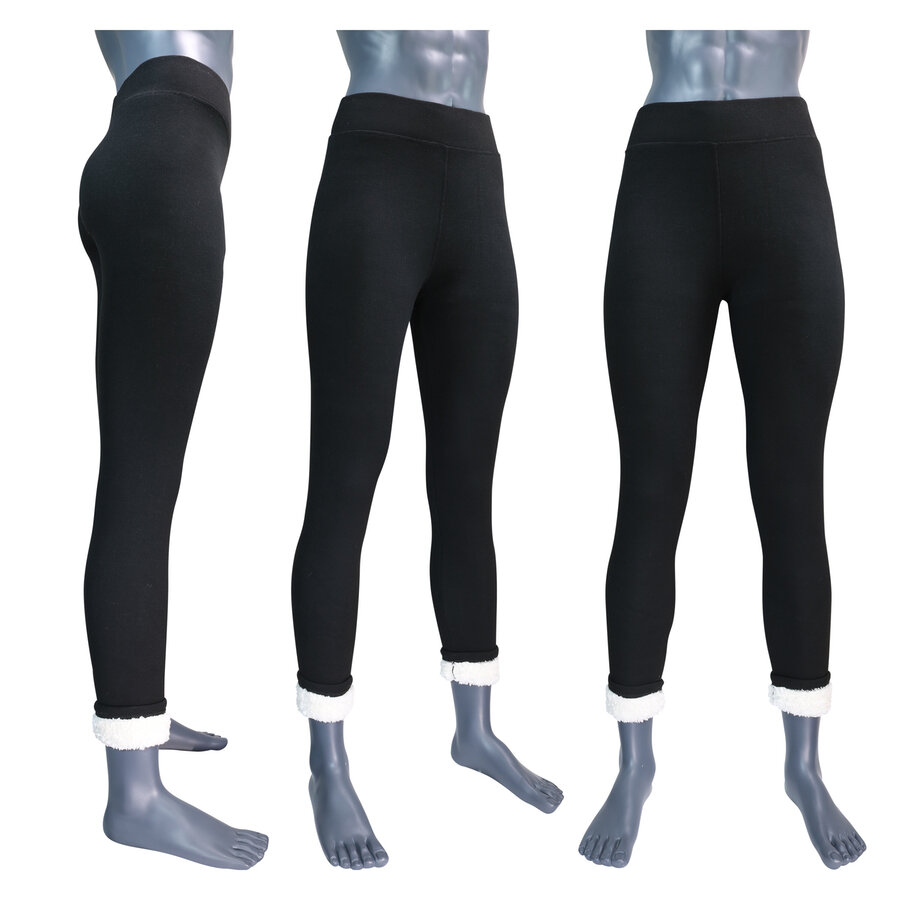 Damen Thermo Leggings dick gefüttert schwarz