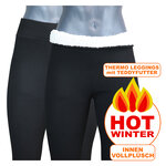 Damen Thermo Leggings dick gefüttert schwarz - 3