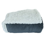 Dicke Plüsch-Kuscheldecke grau-weiß - 5