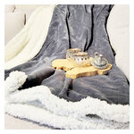 Dicke Plüsch-Kuscheldecke grau-weiß - 7