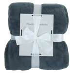 Dicke Plüsch-Kuscheldecke grau-weiß - 2