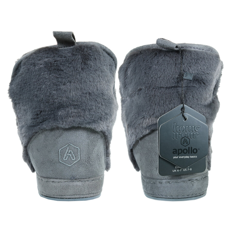 Damen Hausschuhe mit Gummisohle Apollo anthrazit - 3