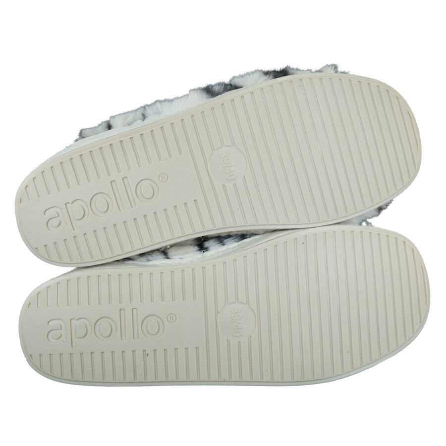 Damen Hausschuhe mit Gummisohle Apollo beige Fellimitat - 3