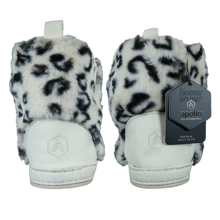 Damen Hausschuhe mit Gummisohle Apollo beige Fellimitat - 6