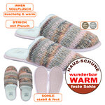 Damen Hausschuhe Puschen Pantoffeln Apollo Folklore-Muster rosa-bunt - 2