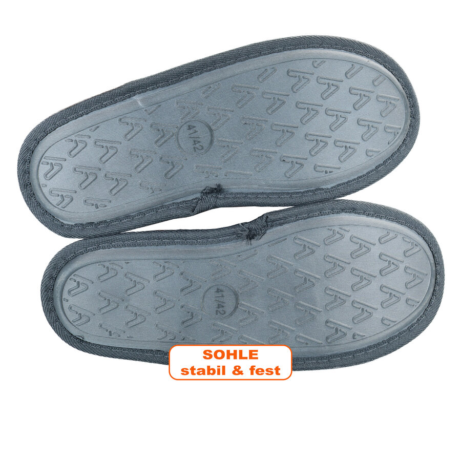 Hausschuhe Puschen Pantoffeln Apollo kariert grau - 4