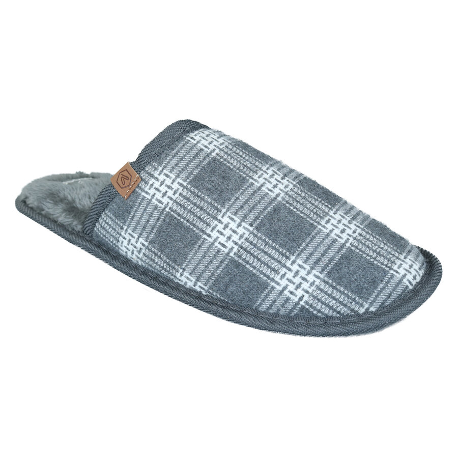 Hausschuhe Puschen Pantoffeln Apollo kariert grau - 6