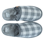 Hausschuhe Puschen Pantoffeln Apollo kariert grau - 4
