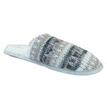 Damen Hausschuhe Puschen Pantoffeln Apollo Folklore-Muster grau - 6