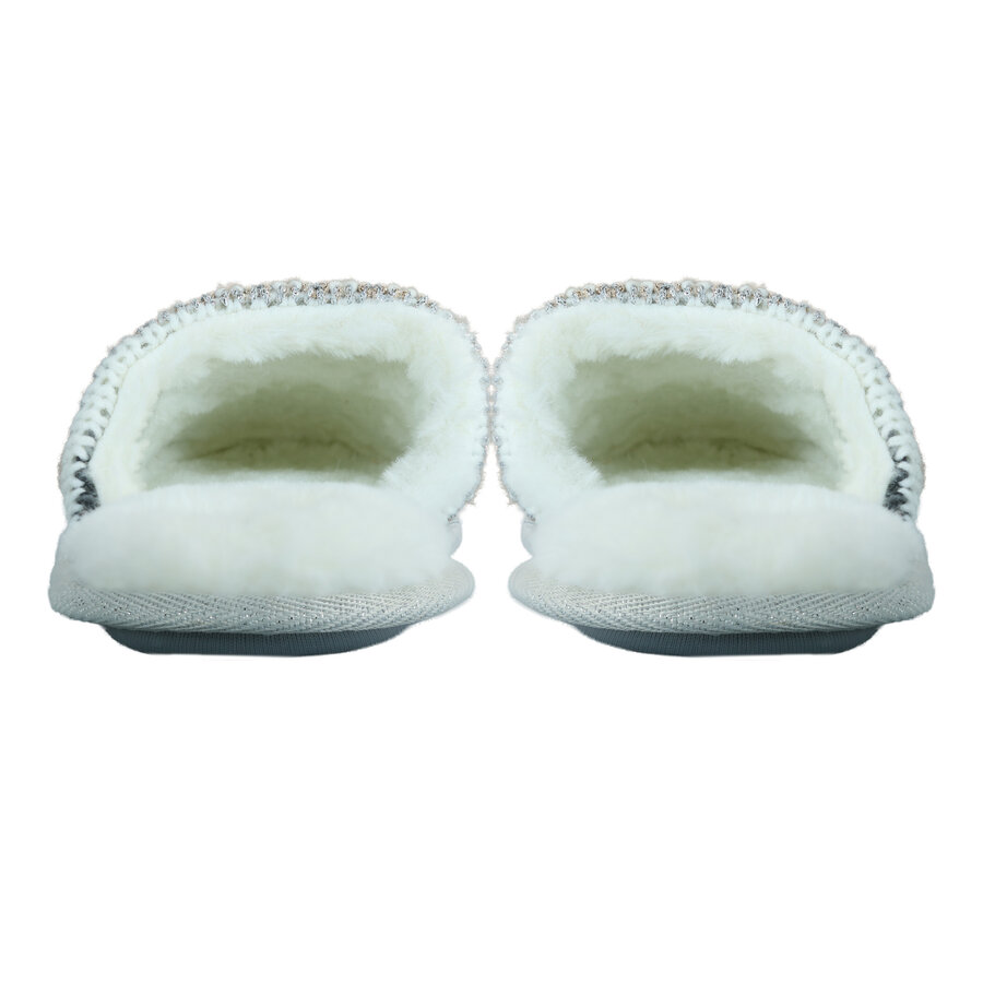 Damen Hausschuhe Puschen Pantoffeln Apollo Folklore-Muster grau - 7