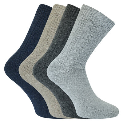 Herrensocken grobgestrickt mit Wolle Apollo color-mix
