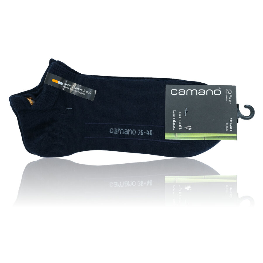 Bambus Sneakersocken ohne Gummidruck camano navy marine-blau - 2
