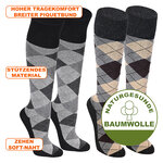 Kniestrümpfe ohne Gummidruck Argyle-Karo Baumwolle - 2
