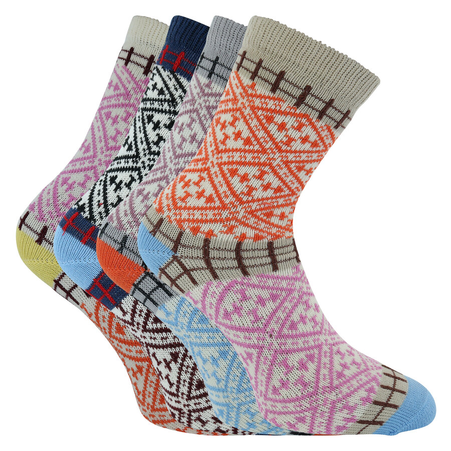 Wohlfühl-Hygge-Socken Baumwolle Folklore Design