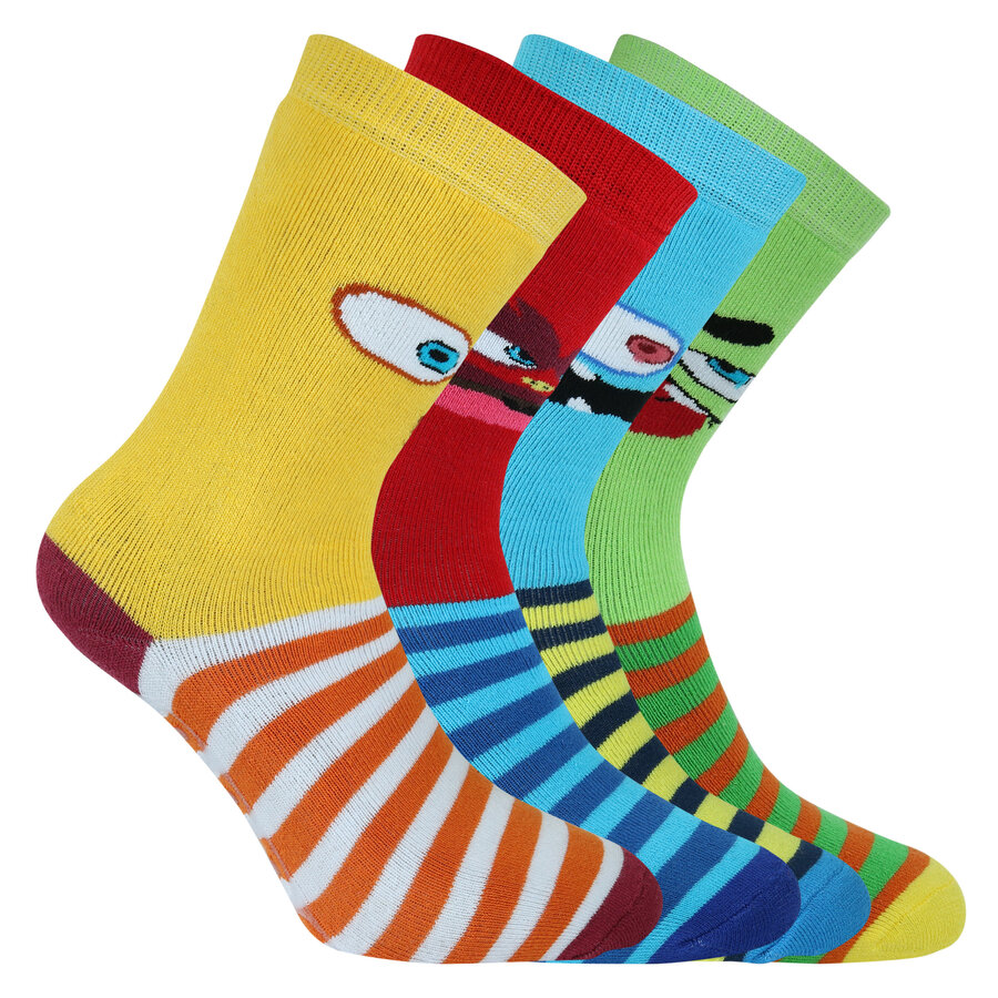 Anti-Rutsch dicke Kindersocken stabile Gummisohle crazy Monster