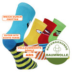 Anti-Rutsch dicke Kindersocken stabile Gummisohle crazy Monster - 2