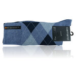 Herrensocken Argyle Karo Muster Camano ohne Gummidruck blau-mix - 20