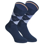 Herrensocken Argyle Karo Muster Camano ohne Gummidruck blau-mix - 13
