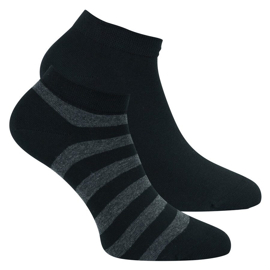 Gestreifte Sneakersocken ohne Gummidruck Camano schwarz