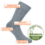 Dicke Bambussocken grau-melange - 10
