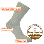 Leinensocken ohne Gummidruck beige-melange - 2