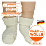 100% Wolle Babysocken von Nordpol wollweiß - 2