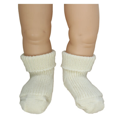 100% Wolle Babysocken von Nordpol wollweiß