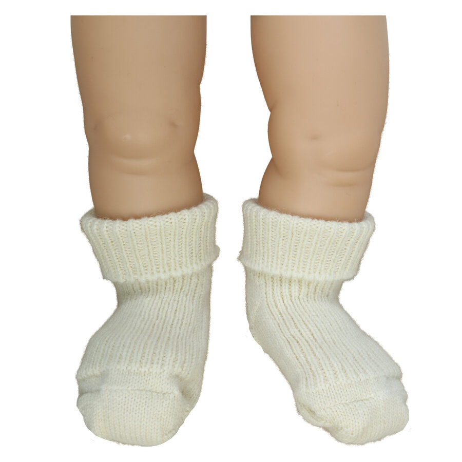 100% Wolle Babysocken von Nordpol wollweiß