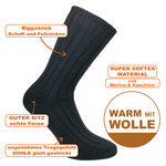 Merino-Kaschmir Wolle Socken schwarz - 2