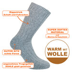 Merino-Kaschmir Wolle Socken grau-melange - 2