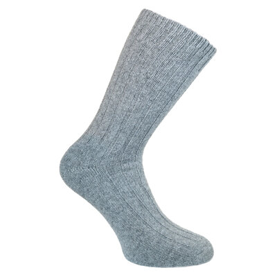 Merino-Kaschmir Wolle Socken grau-melange
