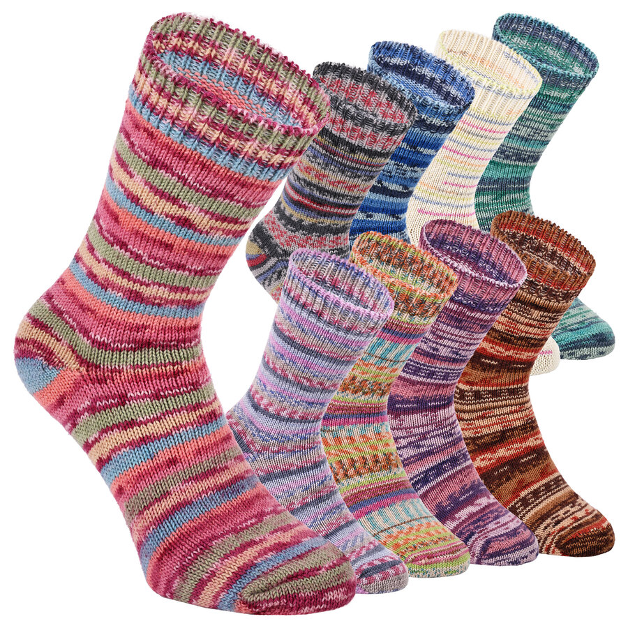 Damen-Wollsocken wie von OMA gestrickt bunt