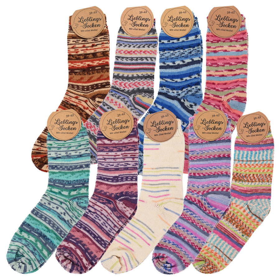 Damen-Wollsocken wie von OMA gestrickt bunt - 4